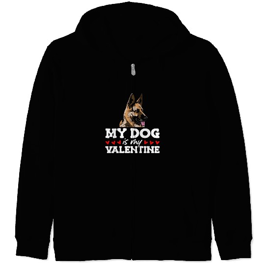 My Dog Is My Valentine Date Cute Doggy Zip Hoodies