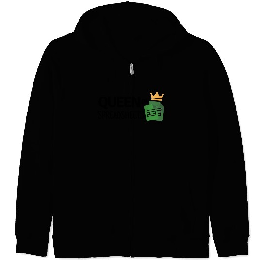 Queen of Spreadsheets - Excel, Accounting, Sheets Zip Hoodies