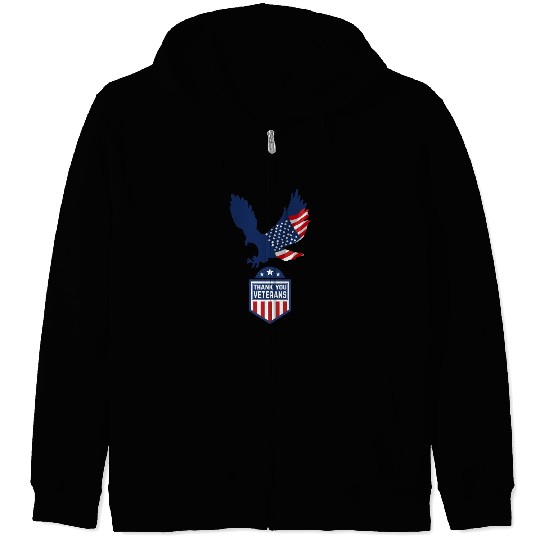 Happy Memorial Day Thank you Veterans American Zip Hoodies