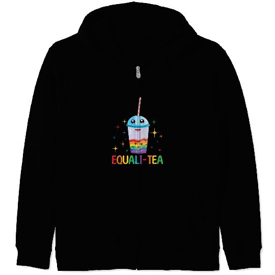 Equality Tea Gay LGBTQ Rainbow LGBT Pride Month Zip Hoodies