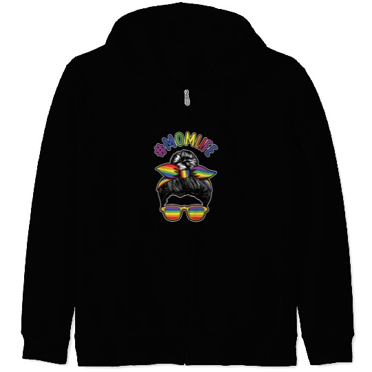 For Moms Mommy Gay LGBTQ Rainbow LGBT Pride Month Zip Hoodies
