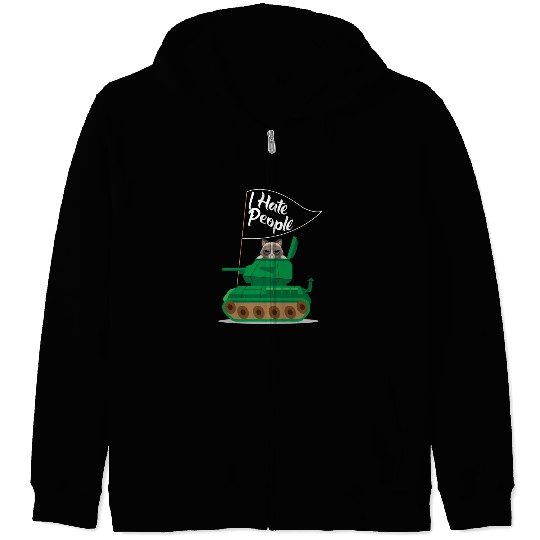I Hate People Cat Tank Funny I Hate People Zip Hoodies