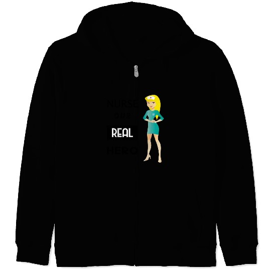Nurse Aur Real Hero Cartoon Zip Hoodies