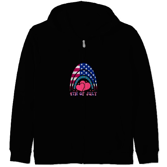 4th of July, Love America Zip Hoodies