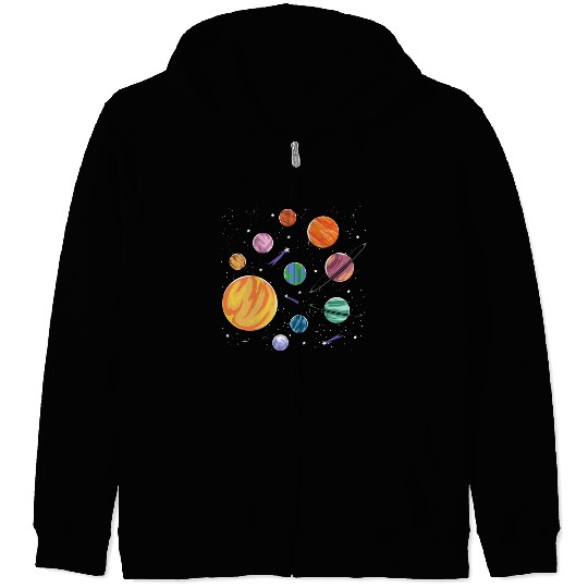 Solar System Planets Science Space Boys Girls Zip Hoodies
