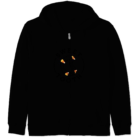 Halloween Candy Corn Fangs Sweet Tooth Zip Hoodies