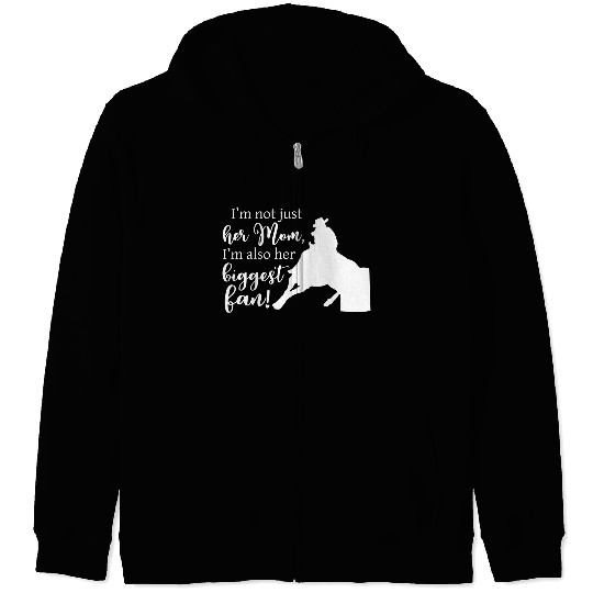 Mom Barrel Racing Horse Riding Racer Back Print Zip Hoodies