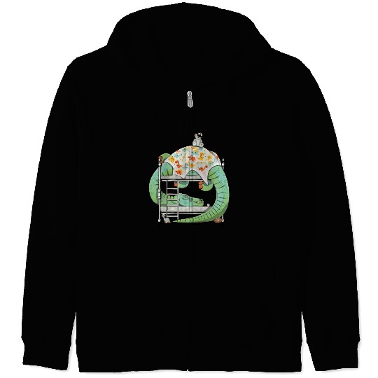 Dinosaur Brachiosaurus Sleeping Zip Hoodies