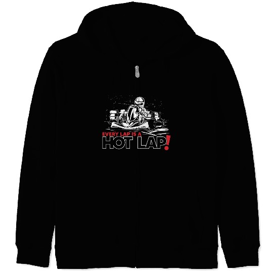 Vintage Retro Go Kart Driver Racing, Every Lap is Zip Hoodies