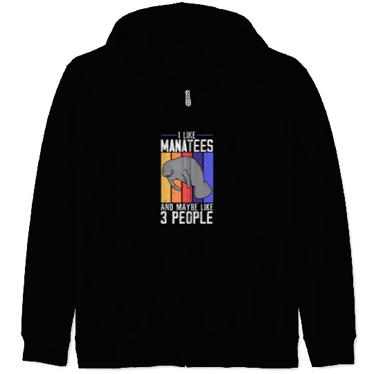 I Like Manatees Dugong Sea Cow Manatee Lover Zip Hoodies