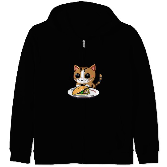 Cute Cat and Taco: A Playful Combination for Your Zip Hoodies