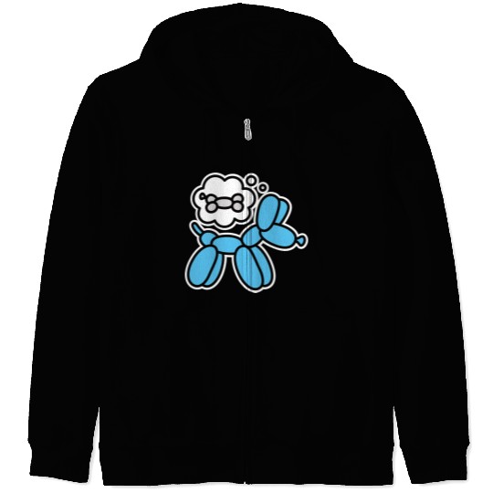 Balloon dog and bone Balloon artist Balloon animal Zip Hoodies