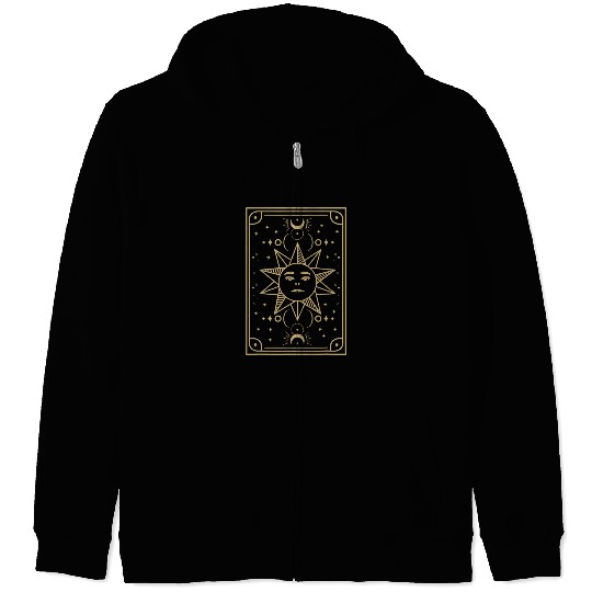 Gothic symbol sun Astrology tarot card Zip Hoodies