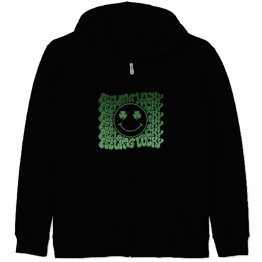 Feeling Lucky Saint Paddys Irish Smiling Icon Sham Zip Hoodies