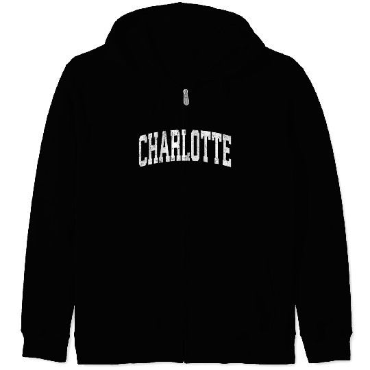 Charlotte North Carolina Nc Athletic Sports Zip Hoodies