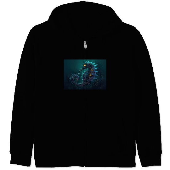 Neon Shark Attack Zip Hoodies