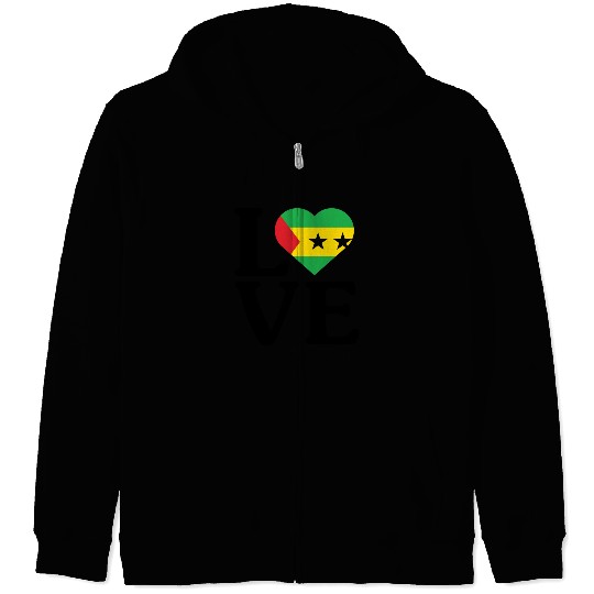 Love Sao Tome and Principe Zip Hoodies
