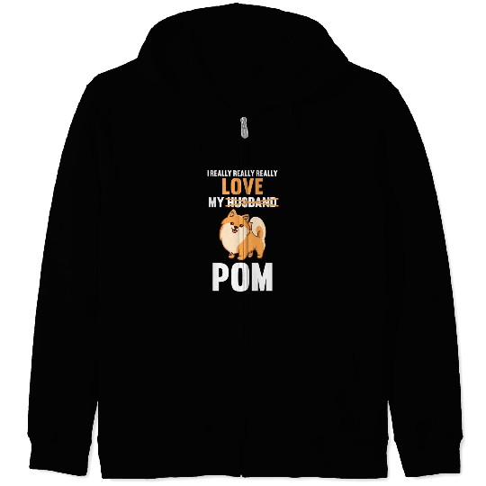 I Love My Husband Pomeranian Zip Hoodies