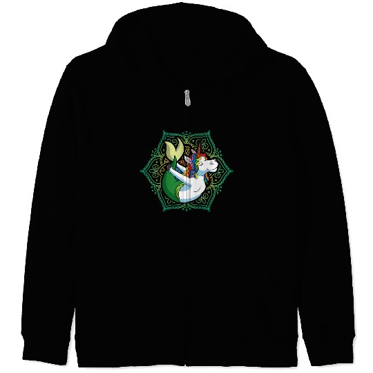 Yoga Unicorn Mermaid Mandala Zen Meditate Meditati Zip Hoodies