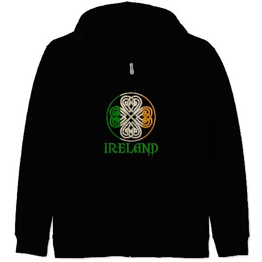 Celtic Knot Clover Ireland St Paddys Day Irish 202 Zip Hoodies