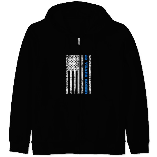 Sobriety 22 Years Sober Zip Hoodies