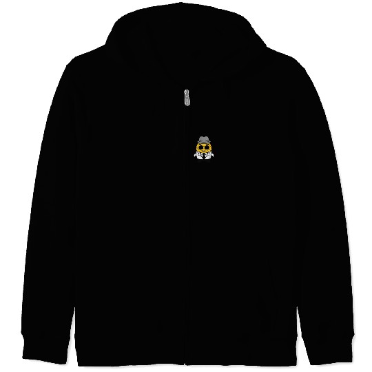 Cute kawaii pineapple in gangster mafia style Pock Zip Hoodies