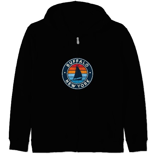 Buffalo New York Ny Sailboat 70S Zip Hoodies