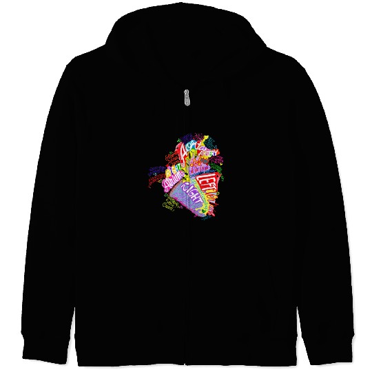 Anatomical Heart Word Graffiti Zip Hoodies