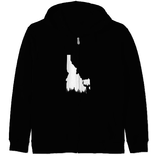 Hunter Elk Deer State Idaho Hunting Zip Hoodies