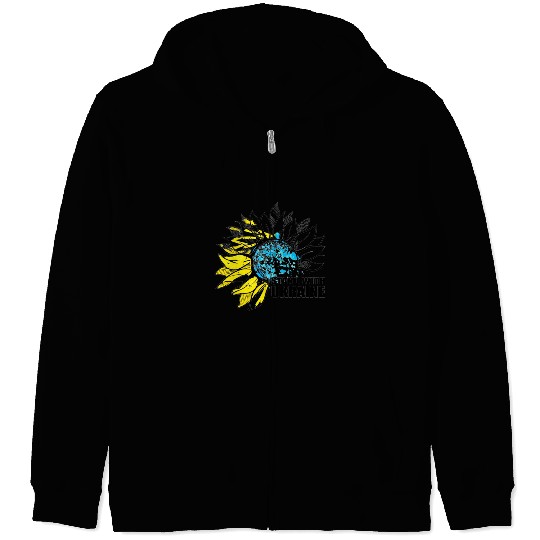 Sunflower Ukrainian Flag I Stand With Ukraine Ukra Zip Hoodies