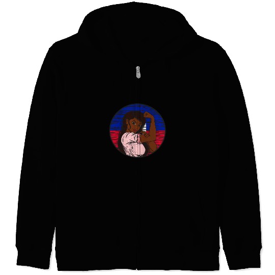 Patriotic Haitian Flag Haiti Proud Haitian Zip Hoodies