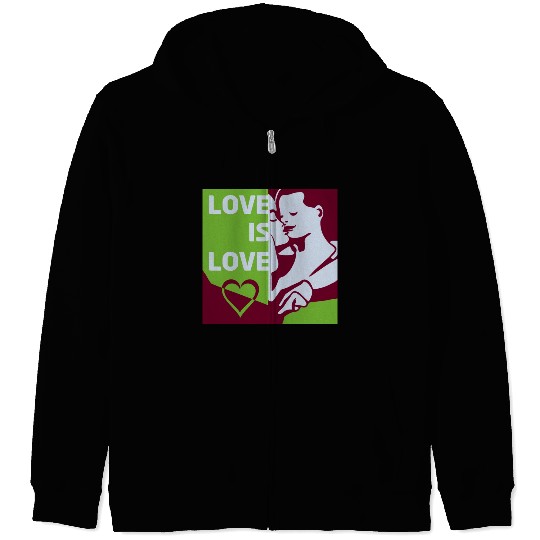 Love Is Love - Colorful Graphic Zip Hoodies