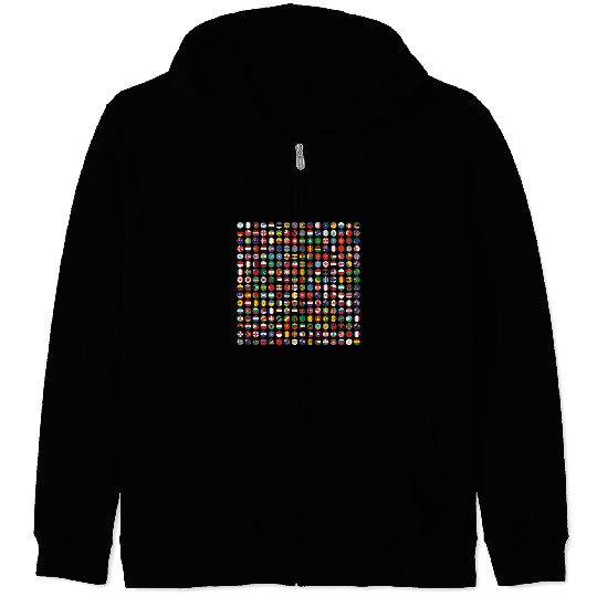 World Flags Travel 256 Flag International Learning Zip Hoodies