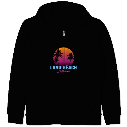 Long Beach California Zip Hoodies