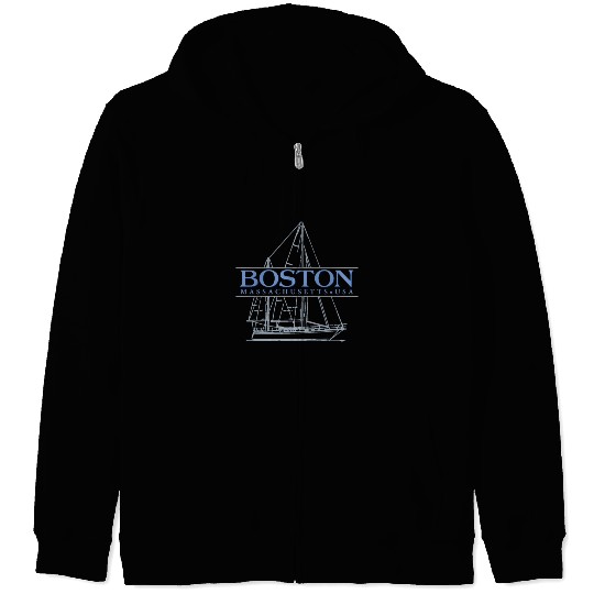 Boston Massachusetts Sailing Zip Hoodies