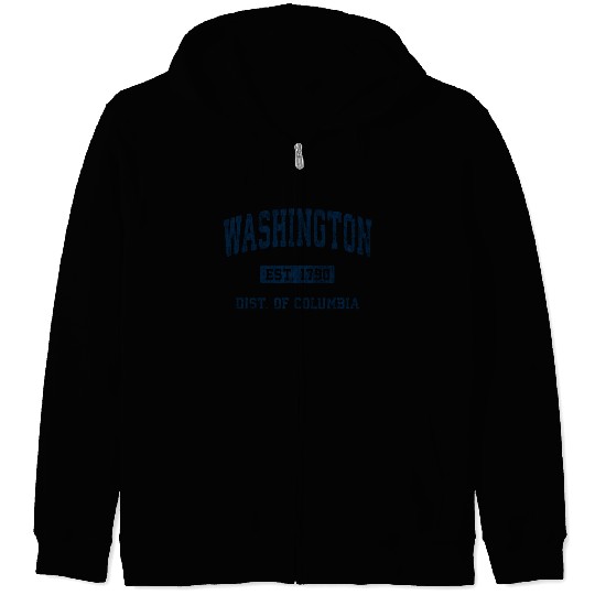 Washington Dc Athletic Sports Zip Hoodies
