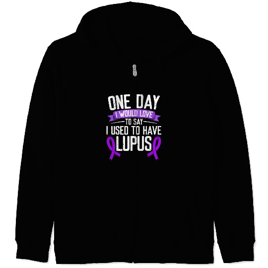 Lupus Awareness Month Purple Ribbon I Used To Zip Hoodies