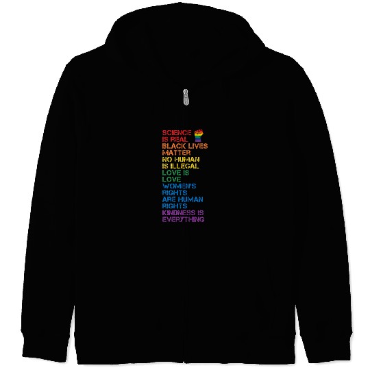 Science Is Real Black Lives Matter Lgbt Blm Fist Zip Hoodies