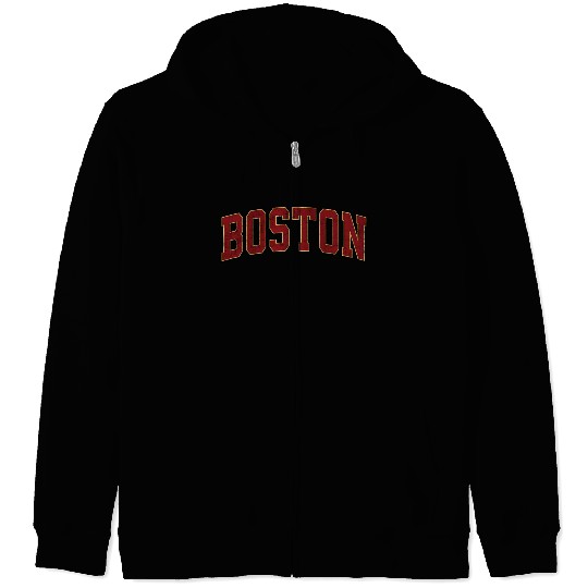 Boston Massachusetts Ma Athletic Sports Zip Hoodies