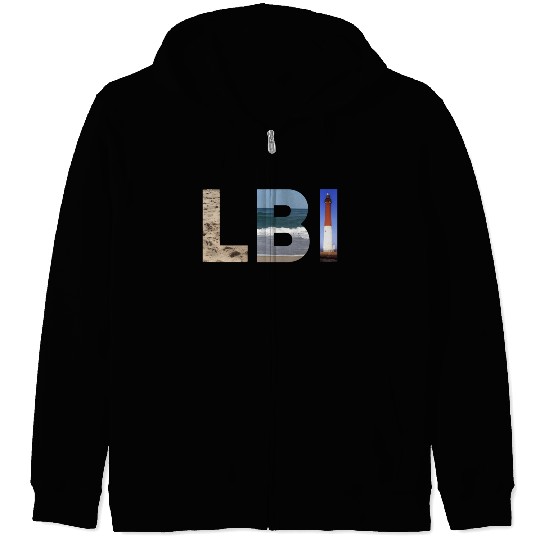 Lbi Long Beach Island Nj Photo Beach Ocean Zip Hoodies