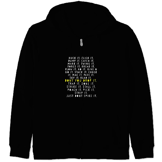 Ultimate Frisbee Game Language Frowler Disc Golf Zip Hoodies
