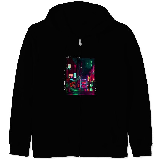 Japanese Cyberpunk Tokyo Streetwear Aesthetic Zip Hoodies