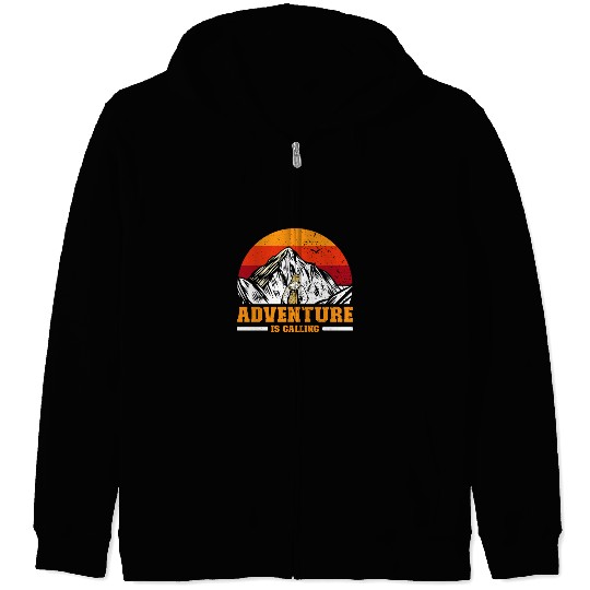 Adventure is Calling hiker Mountaineer Climber Zip Hoodies