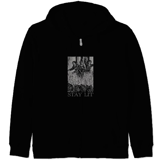 Stay Lit Occult Satan Witch Unholy Baphomet Tarot Zip Hoodies