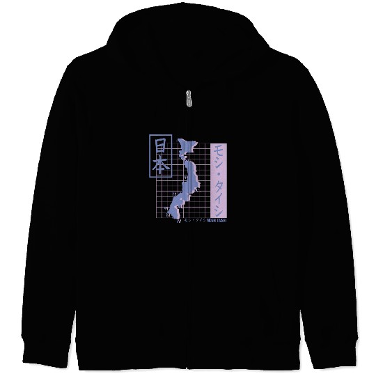 Vaporwave Pastel Japanese Streetwear Aesthetic Zip Hoodies