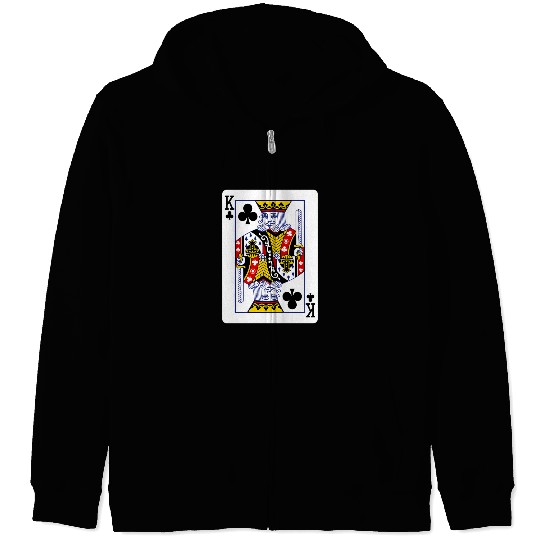 King Of Clubs Playing Card Zip Hoodies