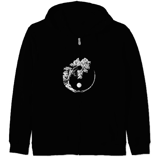 Bonsai Tree Print Zen rit Yin Yang Japanese Zip Hoodies