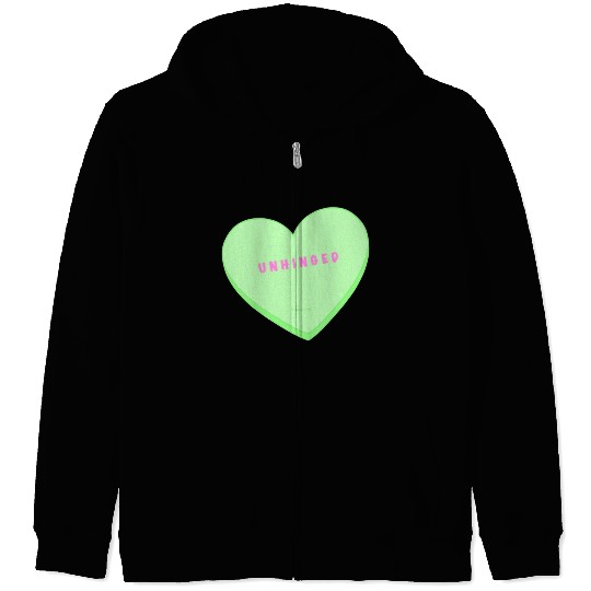 unhinged conversation heart Zip Hoodies