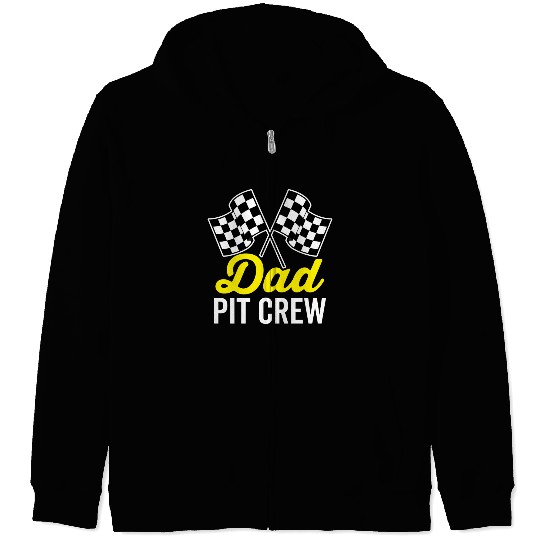 Dad Pit Crew For Racing Party Costume Zip Hoodies