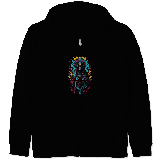 Santa Muerte de Guadalupe Zip Hoodies